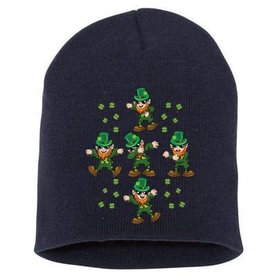 Dab Dancing Leprechaun Shamrock Irish Saint Patricks Day Short Acrylic Beanie