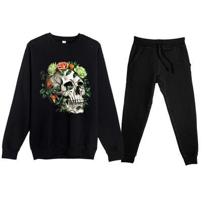 Dia De Los Muertos Costume Day Of The Dead Sugar Skull Premium Crewneck Sweatsuit Set