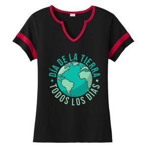 Día De La Tierra Todos Los Días Spanish Earth Day Everyday Ladies Halftime Notch Neck Tee