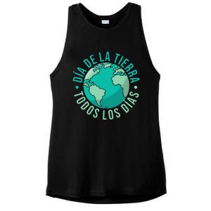 Día De La Tierra Todos Los Días Spanish Earth Day Everyday Ladies PosiCharge Tri-Blend Wicking Tank