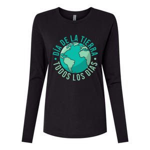 Día De La Tierra Todos Los Días Spanish Earth Day Everyday Womens Cotton Relaxed Long Sleeve T-Shirt