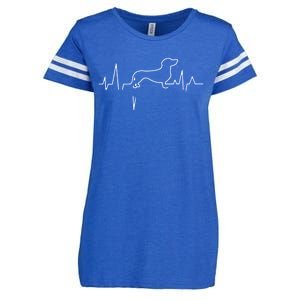 Dachshund Dog Lover Funny Cute Heartbeat Puppy Lover Meaningful Gift Enza Ladies Jersey Football T-Shirt