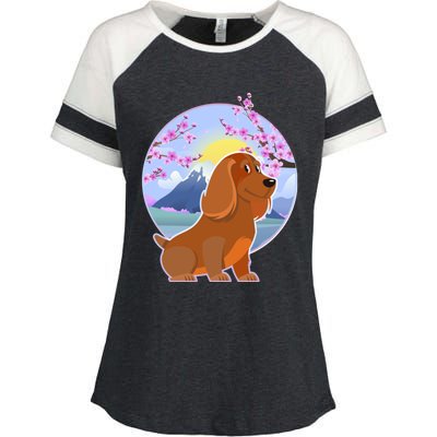 Dachshund Dog Lover Funny Cute Puppy Lover Pet Family Gift Enza Ladies Jersey Colorblock Tee