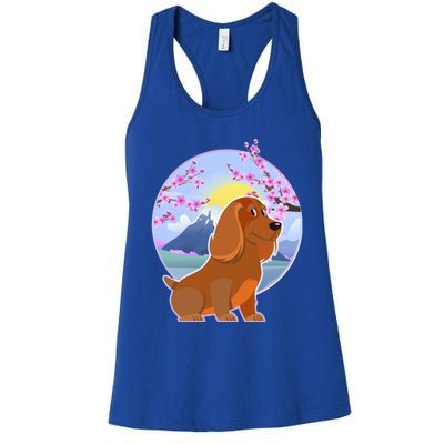 Dachshund Dog Lover Funny Cute Puppy Lover Pet Family Gift Women's Racerback Tank