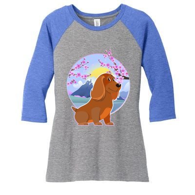 Dachshund Dog Lover Funny Cute Puppy Lover Pet Family Gift Women's Tri-Blend 3/4-Sleeve Raglan Shirt