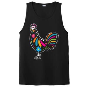 Dia De Los Muertos Halloween Sugar Skull Rooster PosiCharge Competitor Tank