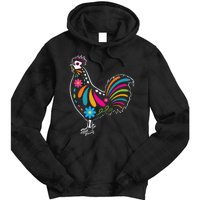 Dia De Los Muertos Halloween Sugar Skull Rooster Tie Dye Hoodie