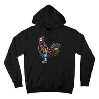 Dia De Los Muertos Halloween Sugar Skull Rooster Tall Hoodie