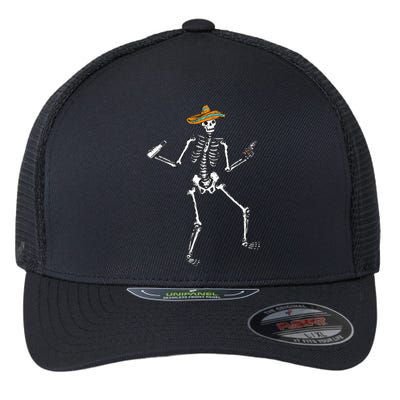 Dia De Los Muertos Halloween Skeleton Dance Flexfit Unipanel Trucker Cap