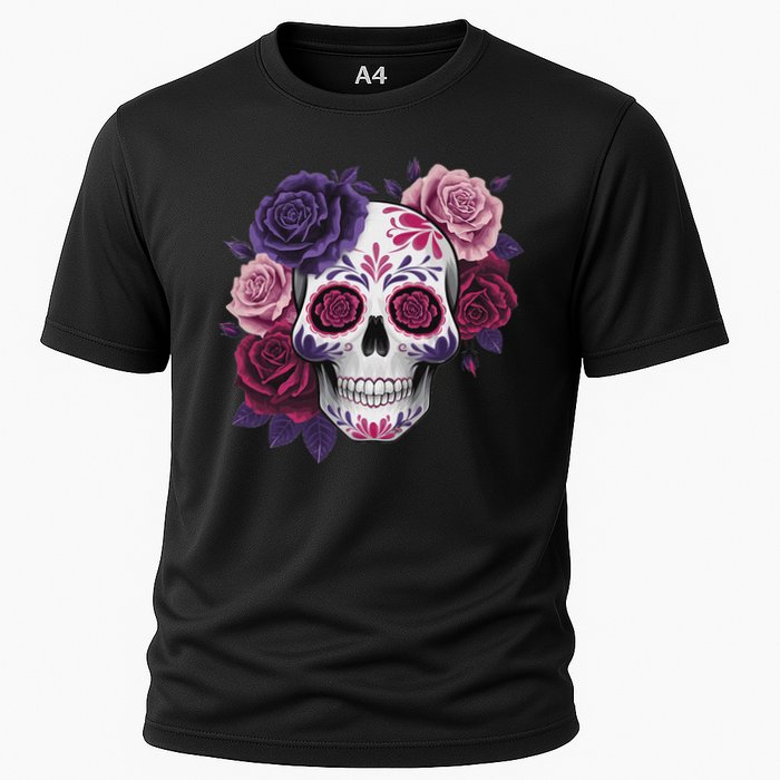 Dia De Los Muertos Costume Day Of The Dead Sugar Skull Cooling Performance Crew T-Shirt