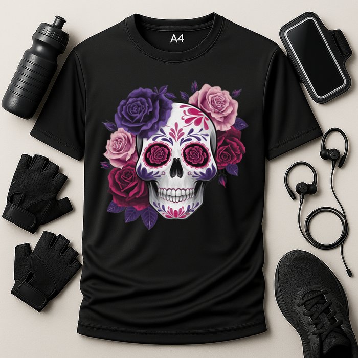 Dia De Los Muertos Costume Day Of The Dead Sugar Skull Cooling Performance Crew T-Shirt