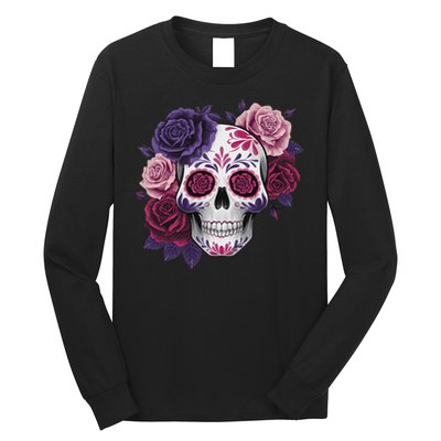Dia De Los Muertos Costume Day Of The Dead Sugar Skull Long Sleeve Shirt