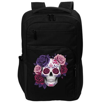 Dia De Los Muertos Costume Day Of The Dead Sugar Skull Impact Tech Backpack