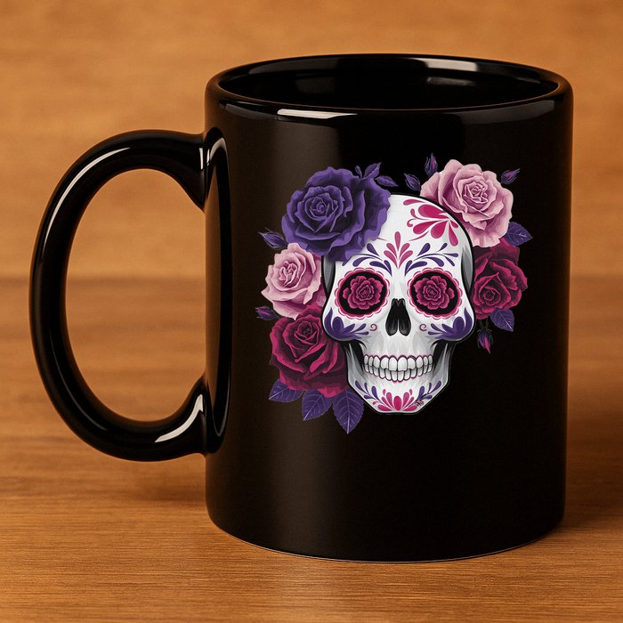 Dia De Los Muertos Costume Day Of The Dead Sugar Skull 11oz C Handle Ceramic Mug