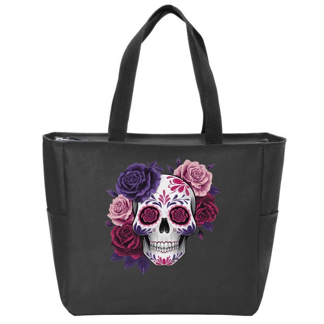 Dia De Los Muertos Costume Day Of The Dead Sugar Skull Zip Tote Bag