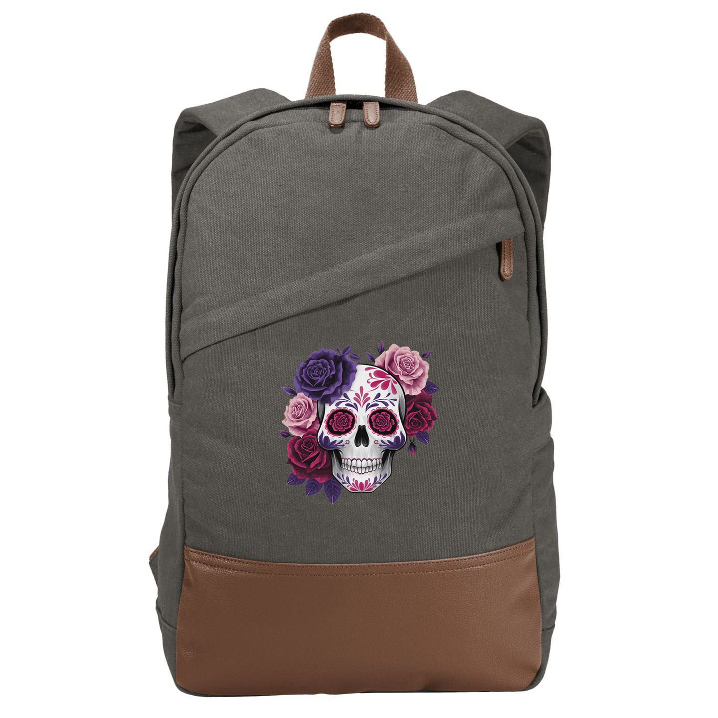 Dia De Los Muertos Costume Day Of The Dead Sugar Skull Cotton Canvas Backpack