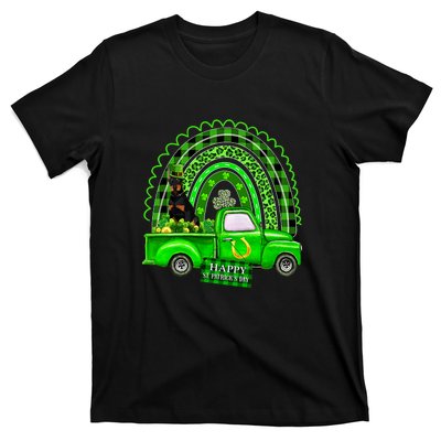 Doberman Dog Leprechaun Hat Truck Shamrock St Patricks T-Shirt