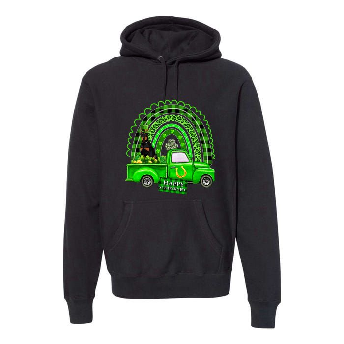 Doberman Dog Leprechaun Hat Truck Shamrock St Patricks Premium Hoodie