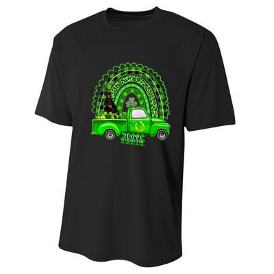 Doberman Dog Leprechaun Hat Truck Shamrock St Patricks Performance Sprint T-Shirt