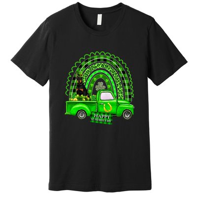 Doberman Dog Leprechaun Hat Truck Shamrock St Patricks Premium T-Shirt