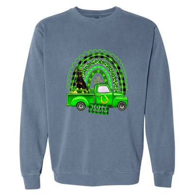 Doberman Dog Leprechaun Hat Truck Shamrock St Patricks Garment-Dyed Sweatshirt