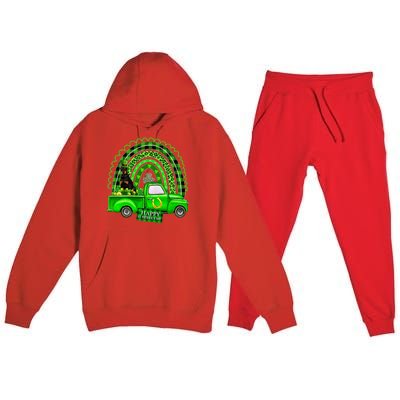 Doberman Dog Leprechaun Hat Truck Shamrock St Patricks Premium Hooded Sweatsuit Set