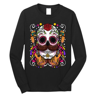 Dia De Los Muertos funny guitar musical Long Sleeve Shirt