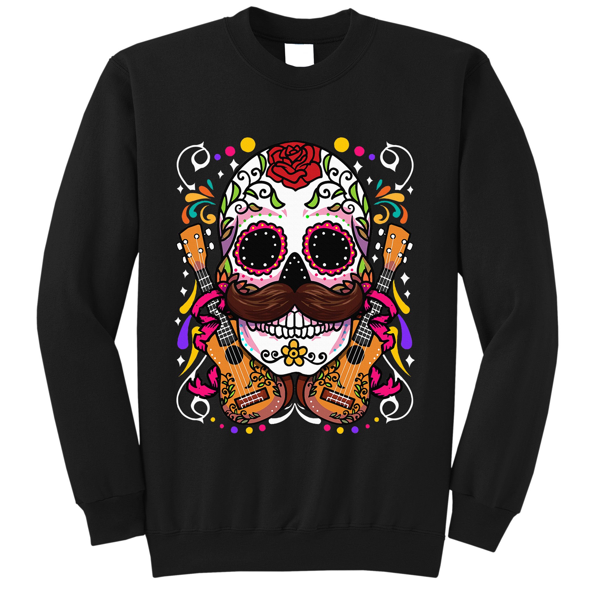 Dia De Los Muertos funny guitar musical Sweatshirt
