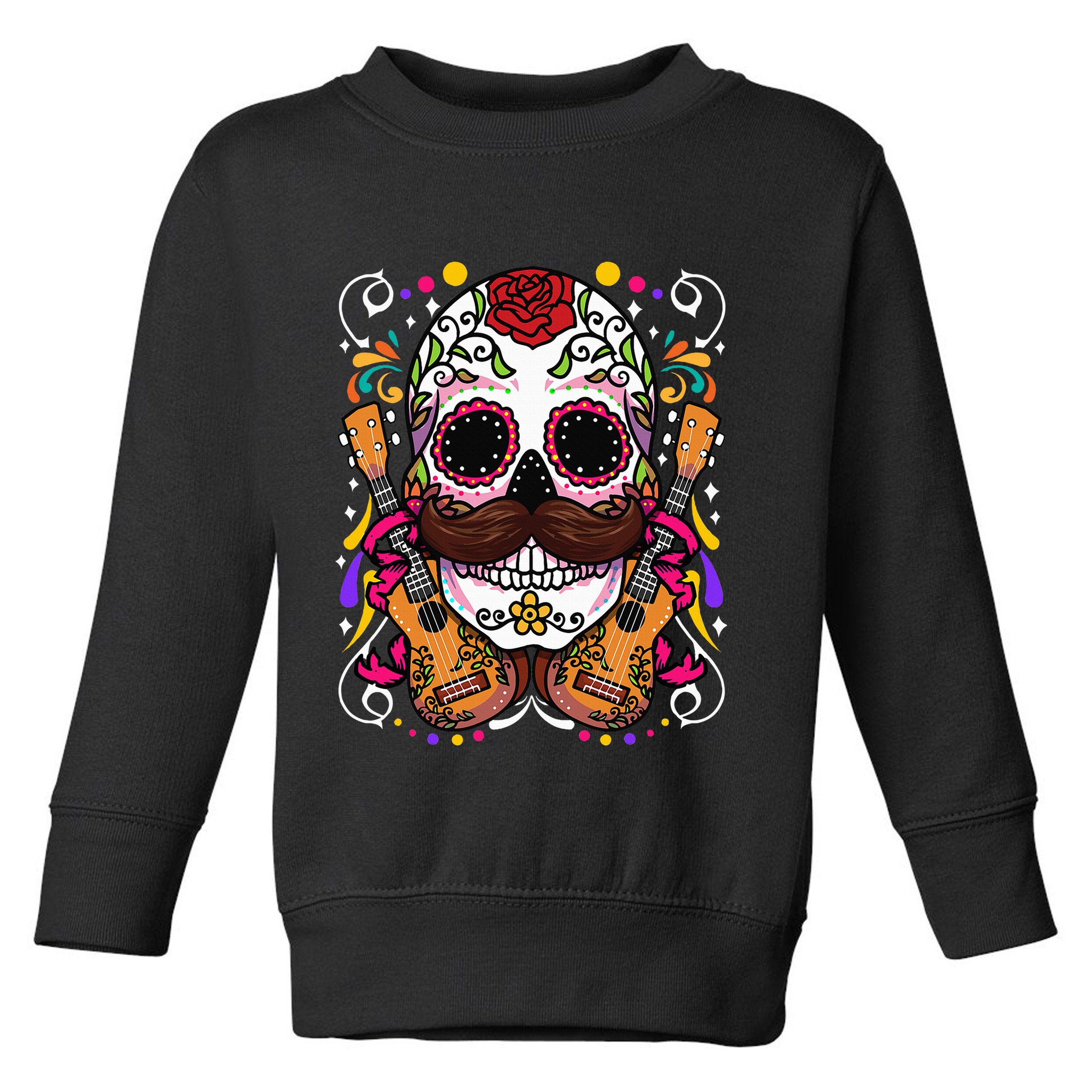 Dia De Los Muertos funny guitar musical Toddler Sweatshirt