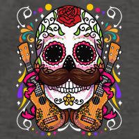 Dia De Los Muertos funny guitar musical Vector Backpack