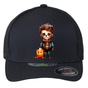 Dia De Los Muertos Cute Skeleton Mexican Sugar Skull Flexfit Unipanel Trucker Cap