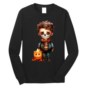 Dia De Los Muertos Cute Skeleton Mexican Sugar Skull Long Sleeve Shirt