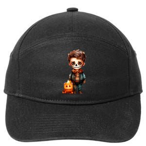 Dia De Los Muertos Cute Skeleton Mexican Sugar Skull 7-Panel Snapback Hat