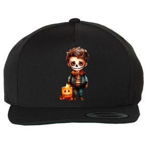 Dia De Los Muertos Cute Skeleton Mexican Sugar Skull Wool Snapback Cap