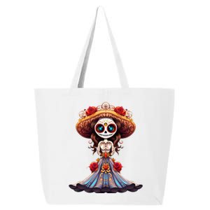 Dia De Los Muertos La Catrina Cute Skeleton Mexican 25L Jumbo Tote