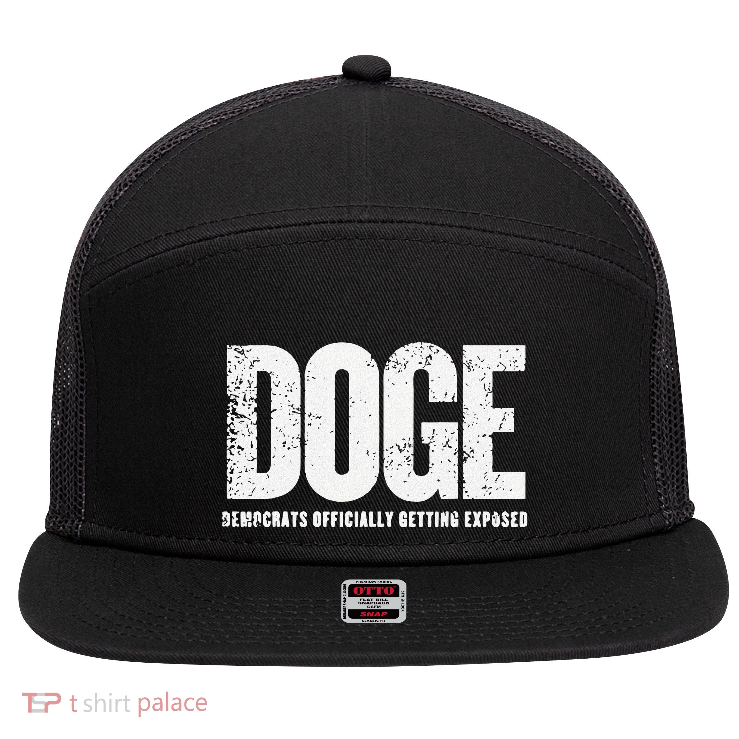 Doge Democrats Ly Getting Exposed 7 Panel Mesh Trucker Snapback Hat