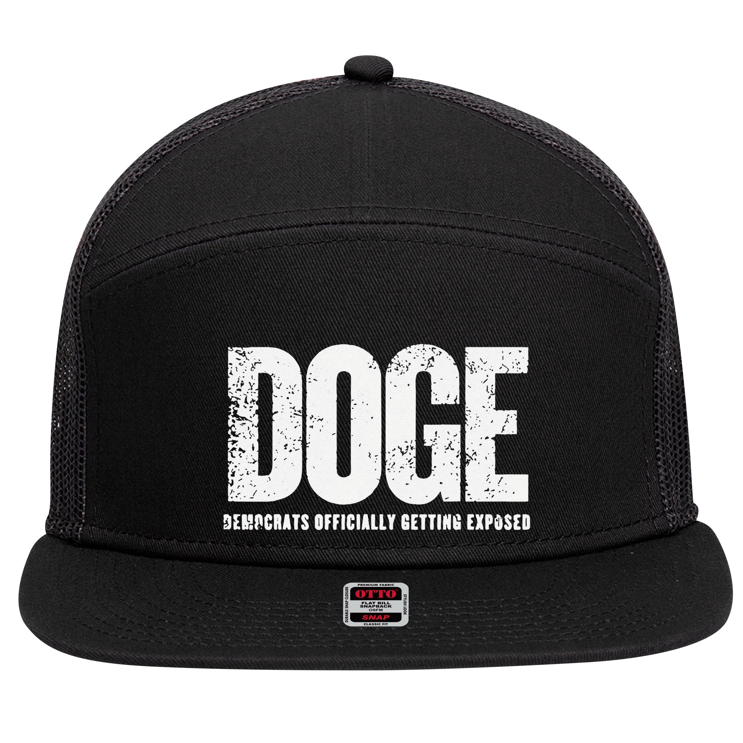 Doge Democrats Ly Getting Exposed 7 Panel Mesh Trucker Snapback Hat