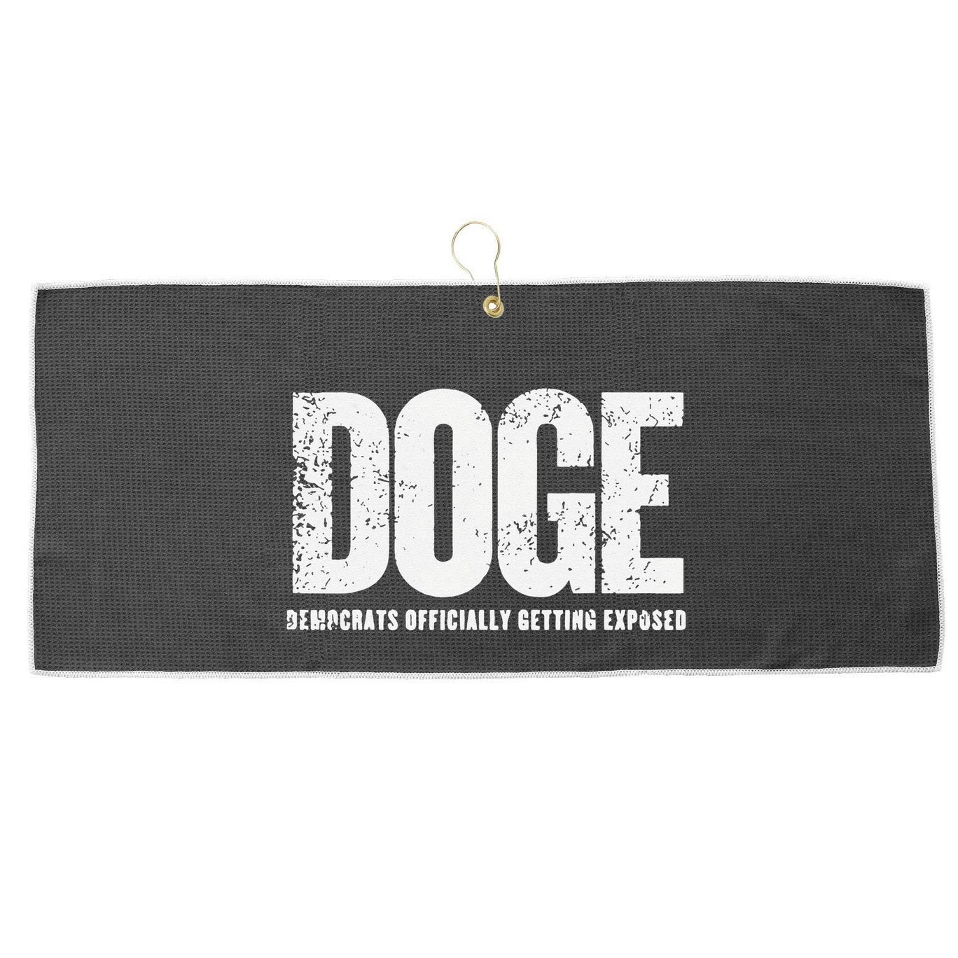 Doge Democrats Ly Getting Exposed Large Microfiber Waffle Golf Towel