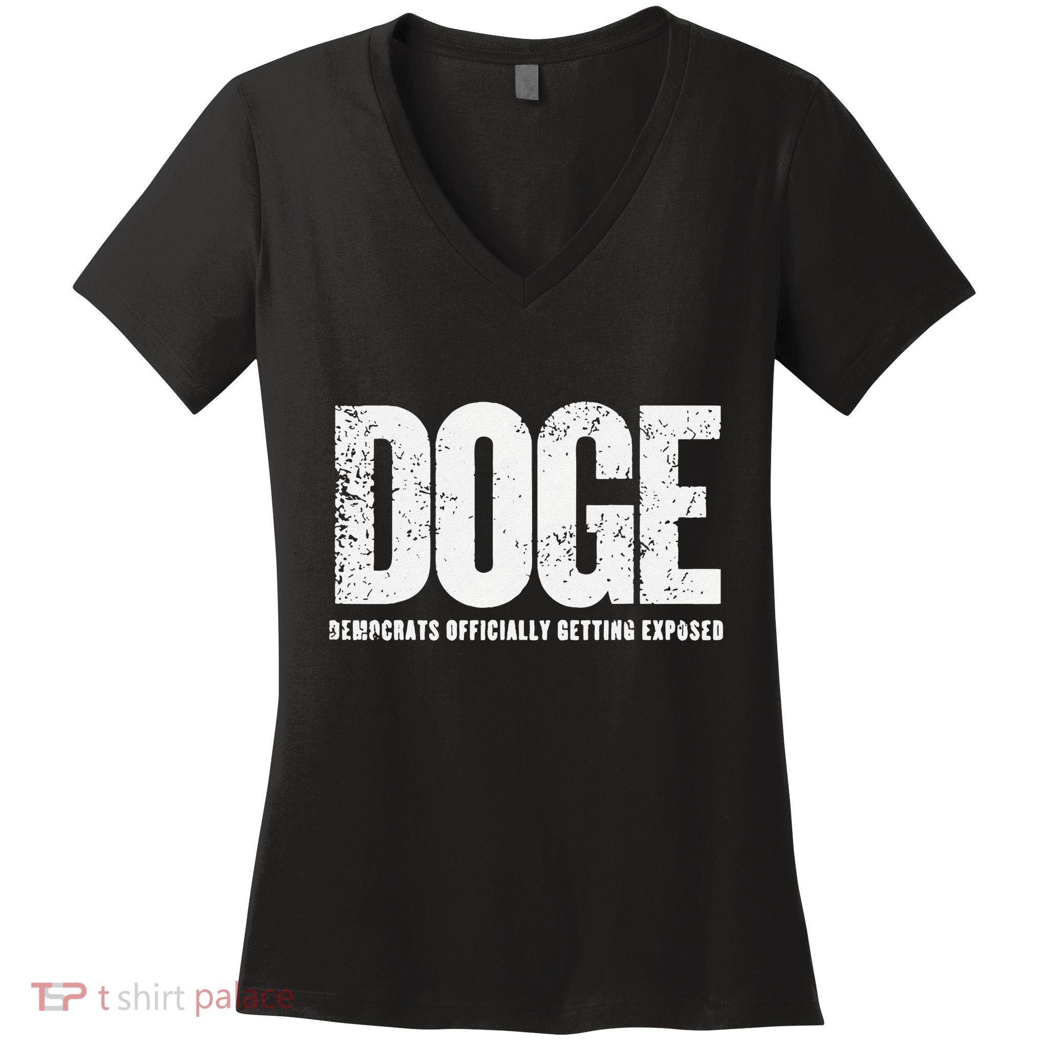 Doge Democrats Ly Getting Exposed Women's V-Neck T-Shirt