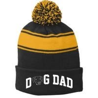 Dad Dog Labrador Dad Stripe Pom Pom Beanie