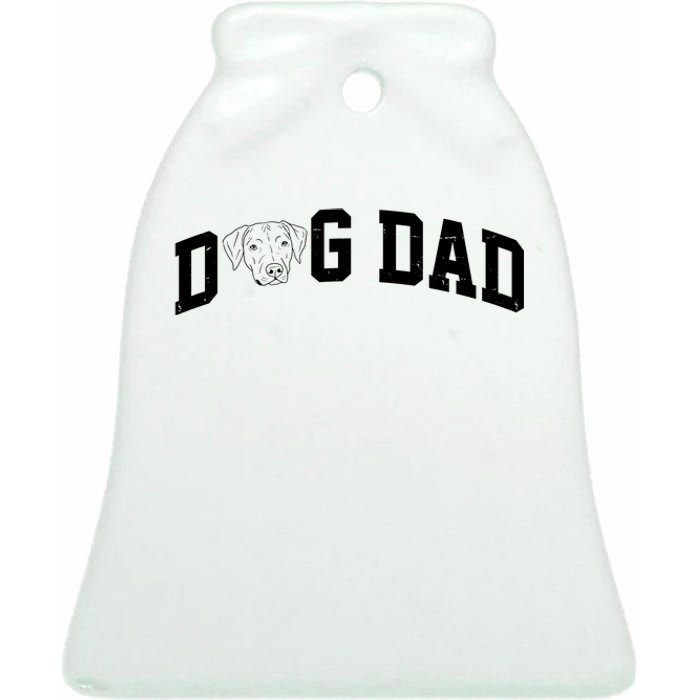 Dad Dog Labrador Dad Ceramic Bell Ornament