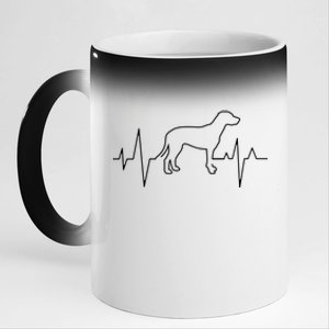 Dalmatian Dog Lover Funny Cute Heartbeat Puppy Lover Meaningful Gift 11oz Black Color Changing Mug