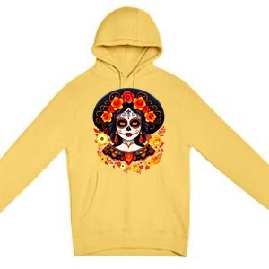 Dia De Los Muertos Day Of The Dead Sugar Skull La Catrina Premium Pullover Hoodie