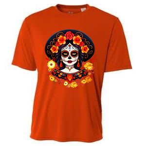 Dia De Los Muertos Day Of The Dead Sugar Skull La Catrina Cooling Performance Crew T-Shirt