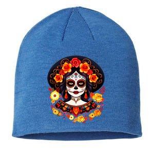 Dia De Los Muertos Day Of The Dead Sugar Skull La Catrina Sustainable Beanie