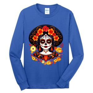 Dia De Los Muertos Day Of The Dead Sugar Skull La Catrina Tall Long Sleeve T-Shirt