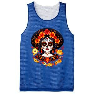 Dia De Los Muertos Day Of The Dead Sugar Skull La Catrina Mesh Reversible Basketball Jersey Tank