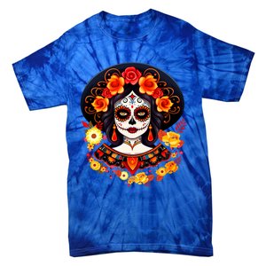 Dia De Los Muertos Day Of The Dead Sugar Skull La Catrina Tie-Dye T-Shirt