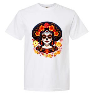 Dia De Los Muertos Day Of The Dead Sugar Skull La Catrina Garment-Dyed Heavyweight T-Shirt