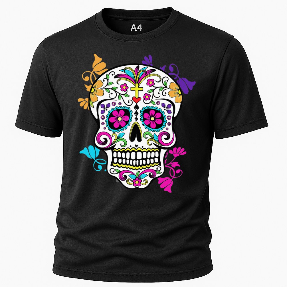 Dia De Los Muertos Sugar Skull Cooling Performance Crew T-Shirt